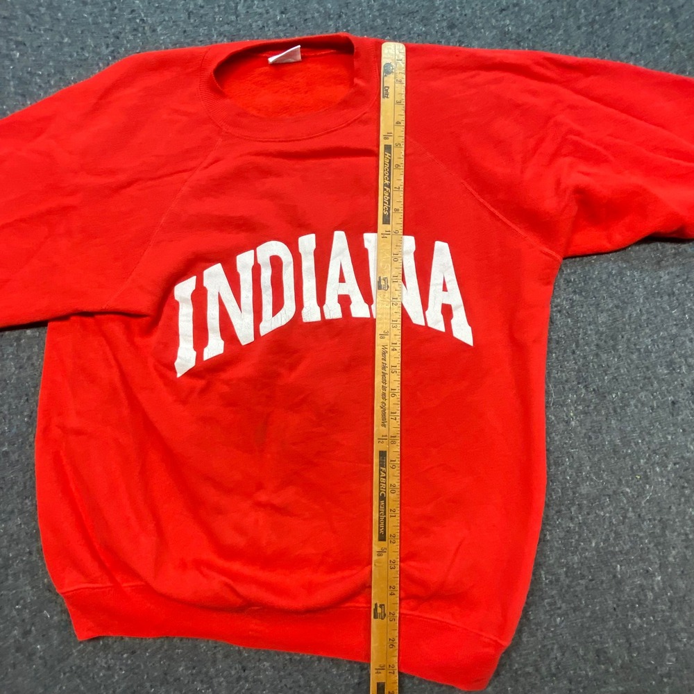 Indiana University Sweatshirt Sz XL Mens Red Vintage 90s Raglan Hoosiers Gameday - Picture 5 of 7